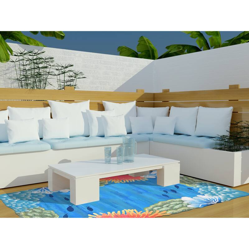Liora Manne Visions IV Reef Border Indoor/Outdoor Rug