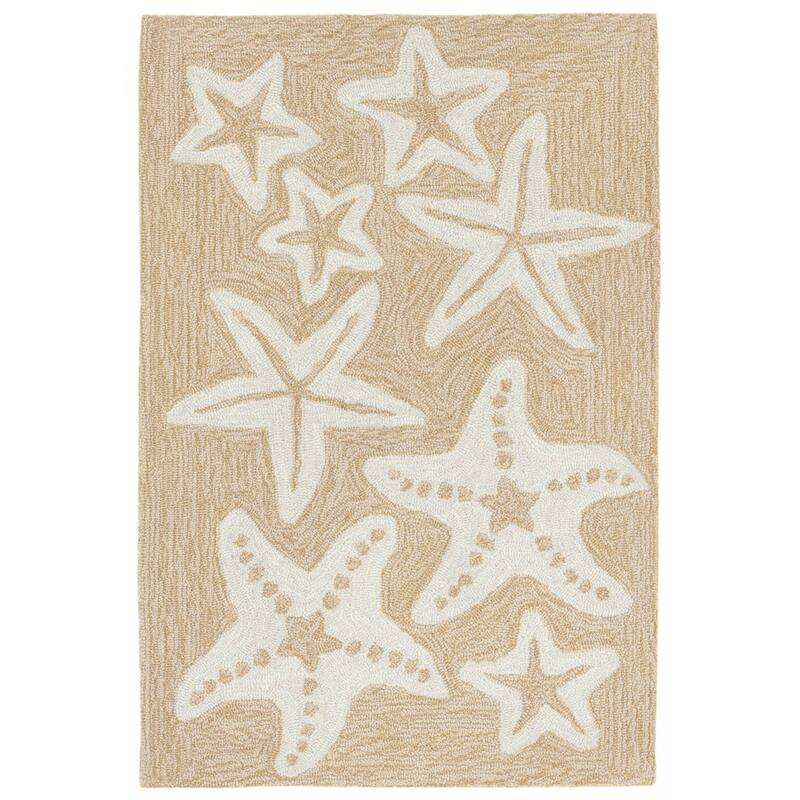 Liora Manne Capri Starfish Indoor/Outdoor Rug - 1'8" x 2'6" - Neutral
