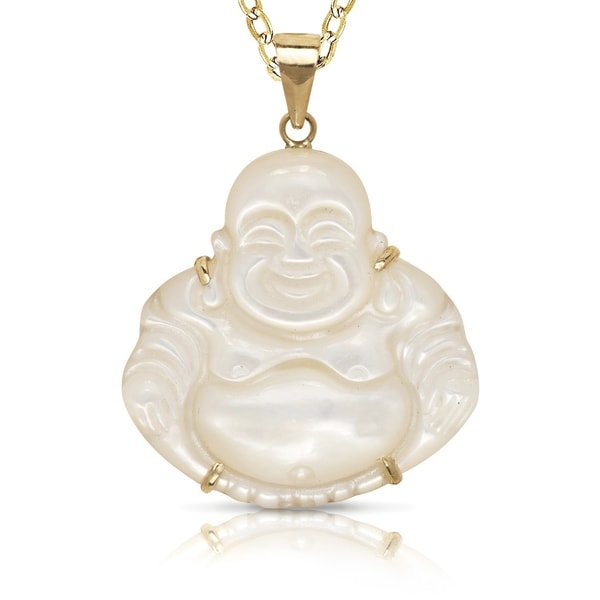 white gold buddha pendant