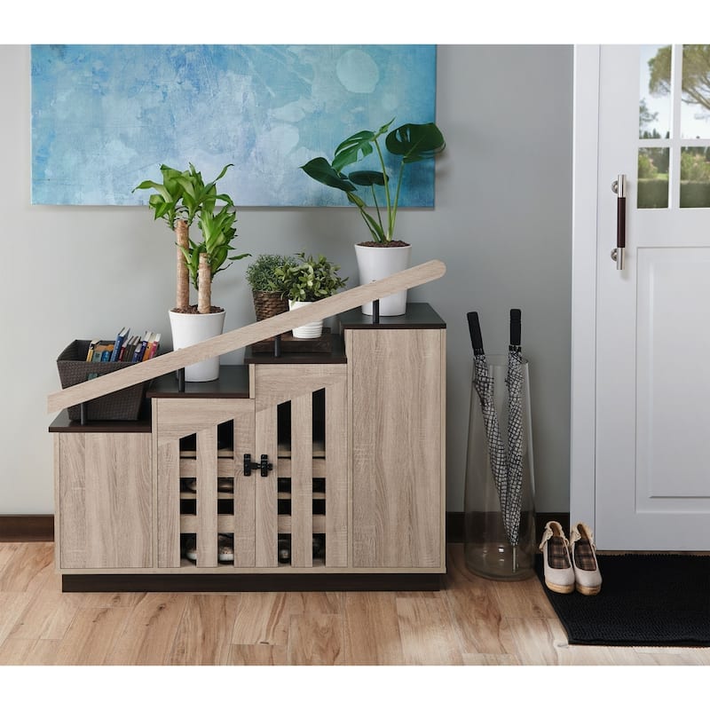 Garner Rustic 9-shelf Storage Shoe Cabinet by Furniture of America