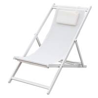 Havenside Home Campbellton Tan Portable Folding Patio Chair with Headrest