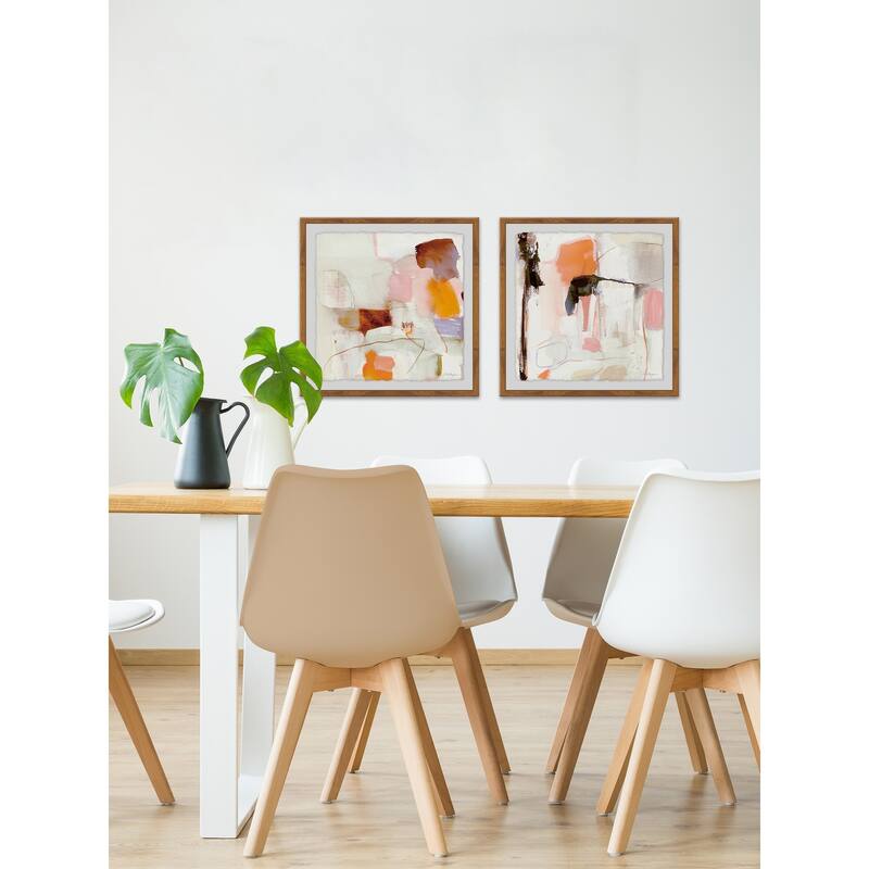 Marmont Hill 2-panel Handmade Crazy Abstract Diptych Framed Wall Art - Multi-Color