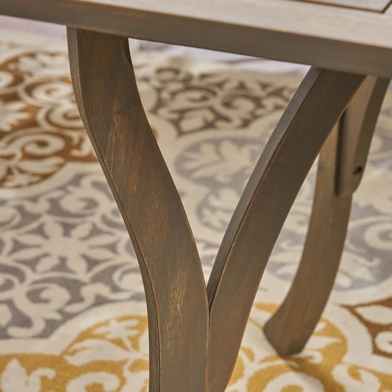 York Acacia Wood Outdoor 5-piece Square Dining Set by Christopher Knight Home