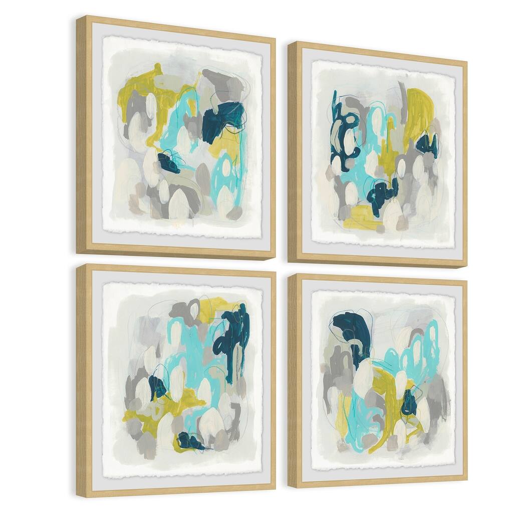 Marmont Hill - Handmade The Crowd Quadriptych - Multi-Color