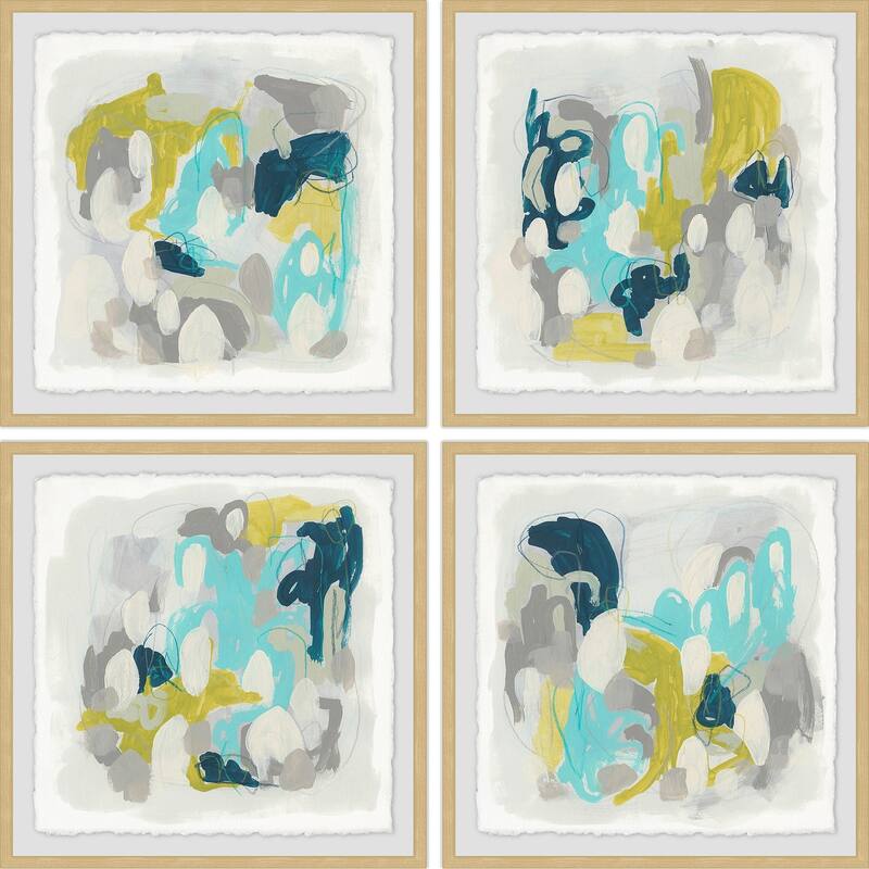 Marmont Hill - Handmade The Crowd Quadriptych - Multi-Color