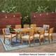 Nestor Outdoor 6-Seater Acacia Wood Expandable Dining Set by Christopher Knight Home - Thumbnail 1