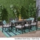 Nestor Outdoor 6-Seater Acacia Wood Expandable Dining Set by Christopher Knight Home - Thumbnail 7