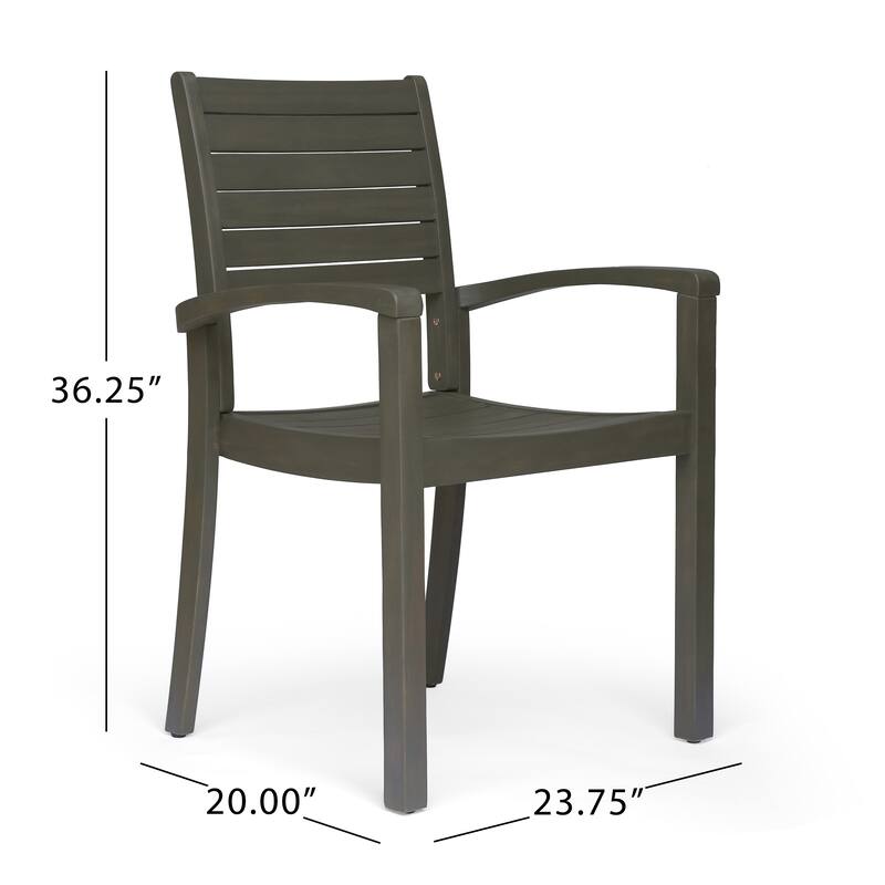 Anchor Outdoor 6-Seater Rectangular Acacia Wood Dining Set by Christopher Knight Home