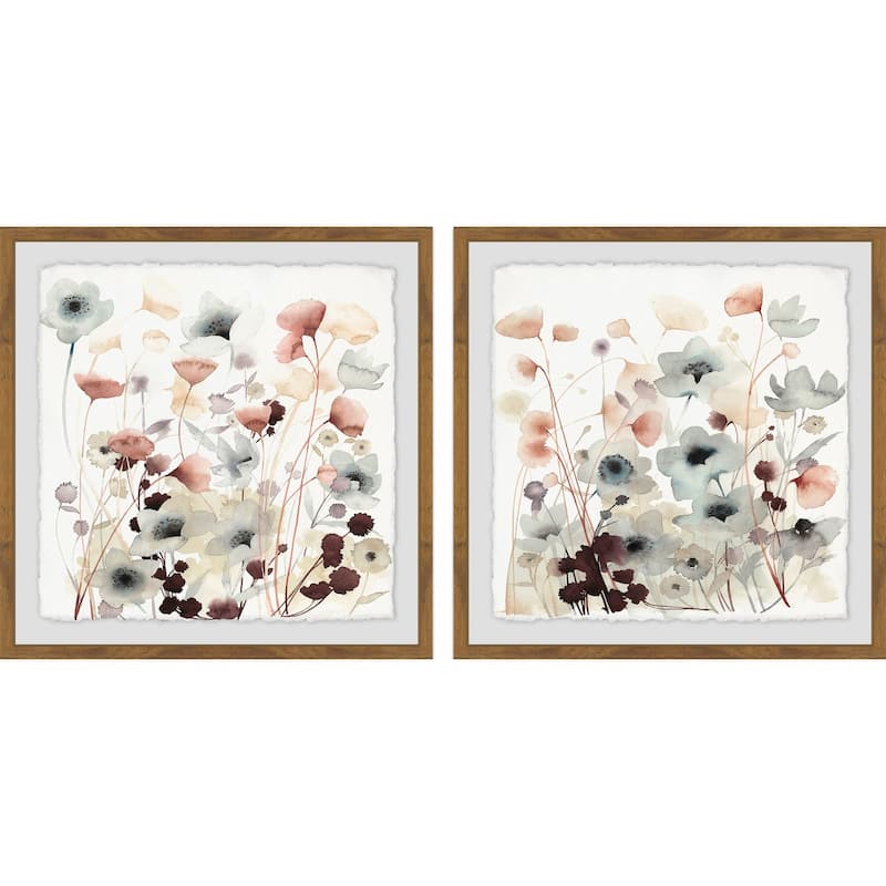 Marmont Hill - Handmade Blooming Garden II Diptych - Multi-Color