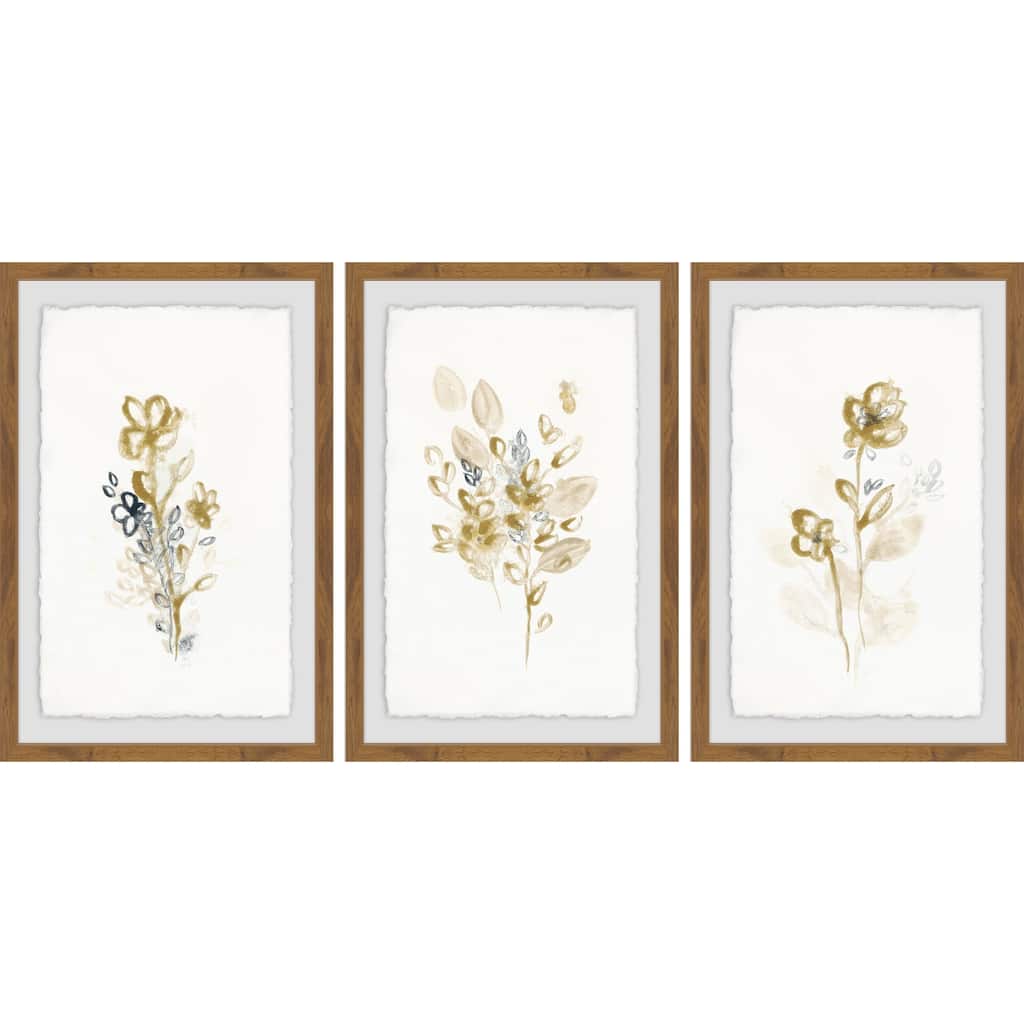 Marmont Hill - Handmade Bronze Spray IV Triptych - Multi-Color