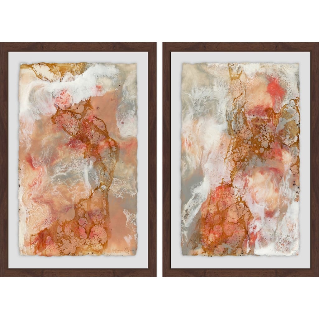 Marmont Hill - Handmade Stained Marble Diptych - Multi-Color