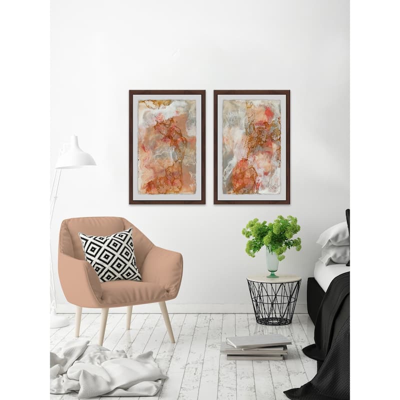 Marmont Hill - Handmade Stained Marble Diptych - Multi-Color