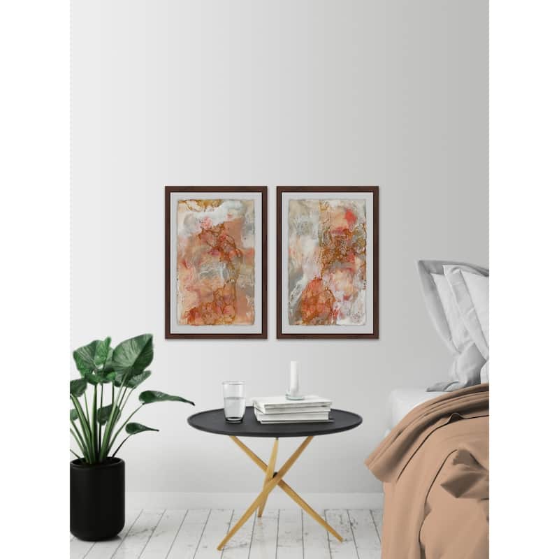 Marmont Hill - Handmade Stained Marble Diptych - Multi-Color