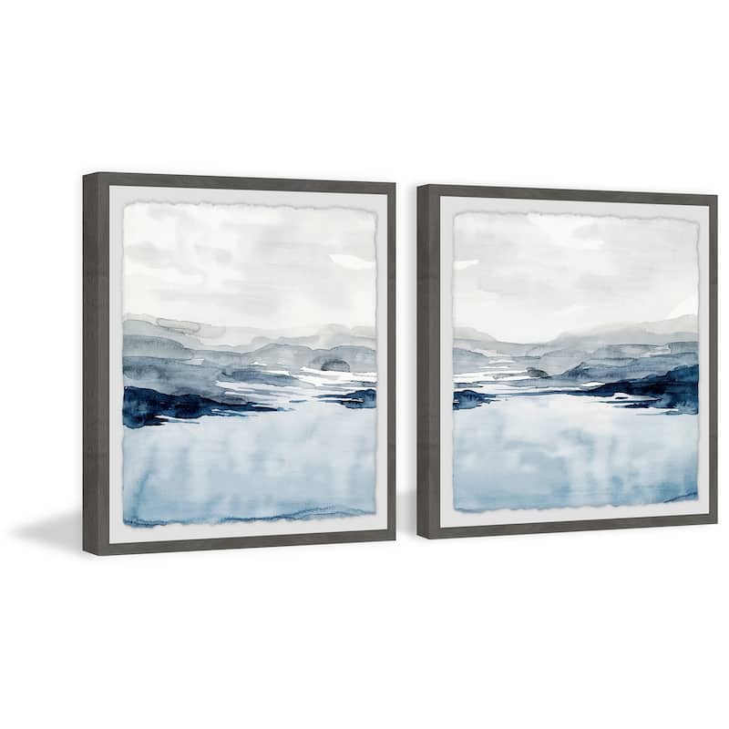 Marmont Hill - Handmade Faded Horizon III Diptych - Multi-Color