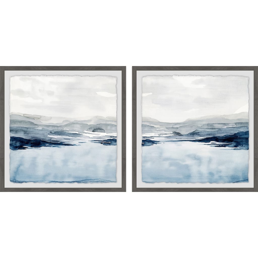 Marmont Hill - Handmade Faded Horizon III Diptych - Multi-Color