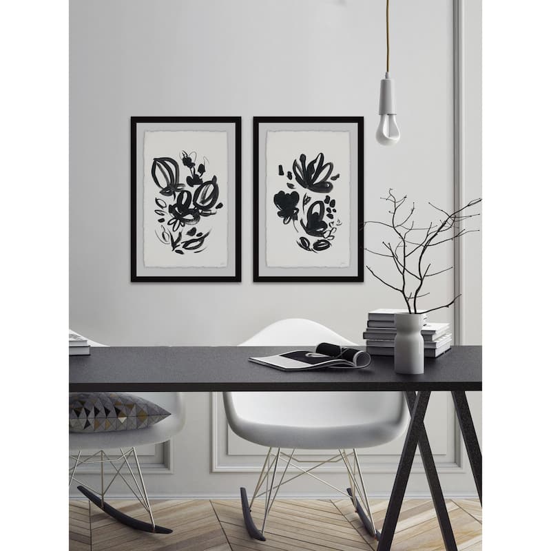 Marmont Hill - Handmade Flower Buds Diptych - Multi-Color