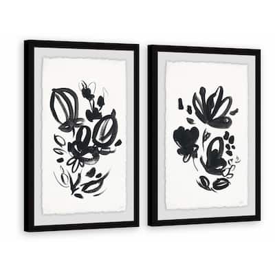 Marmont Hill - Handmade Flower Buds Diptych - Multi-Color