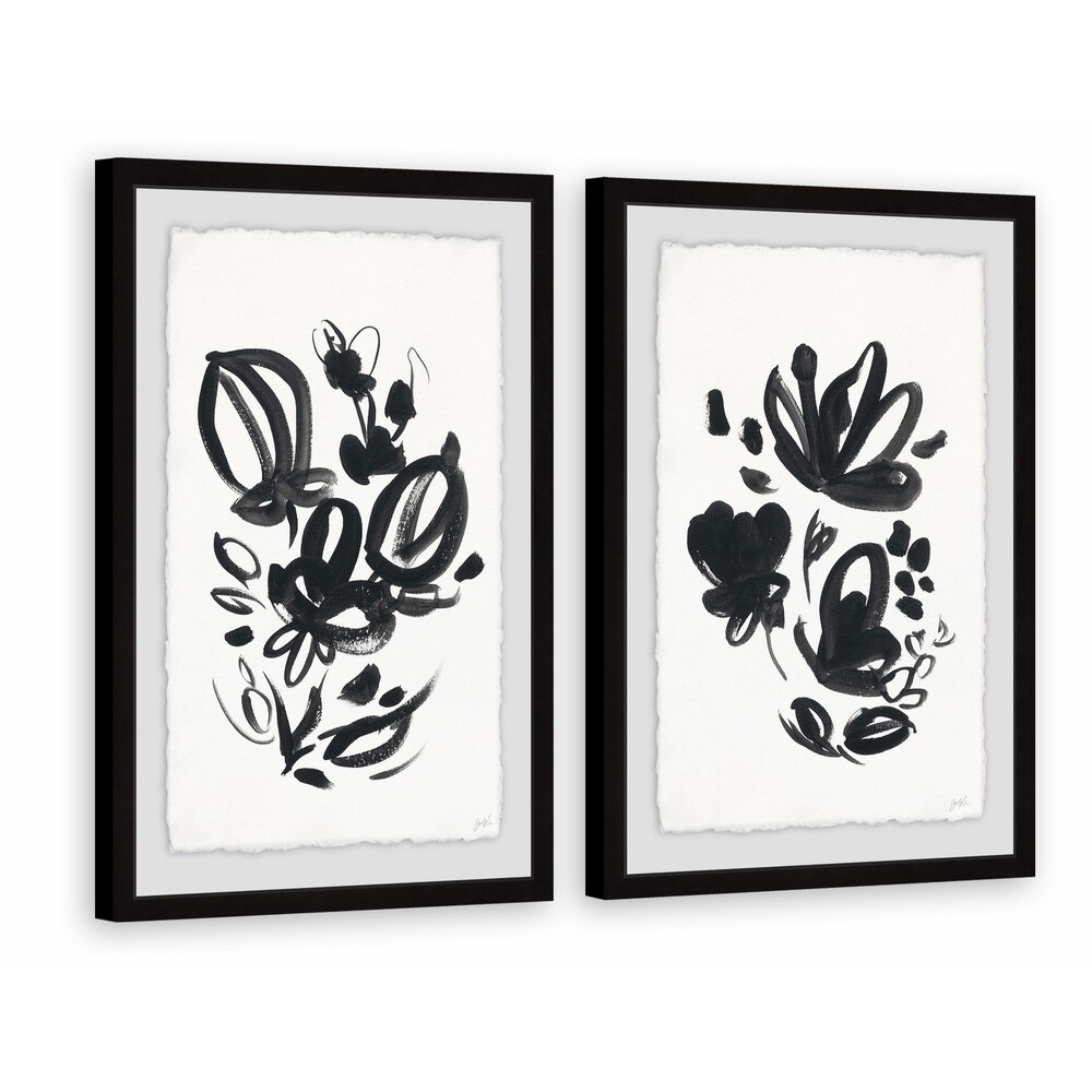 Marmont Hill - Handmade Flower Buds Diptych Framed Art