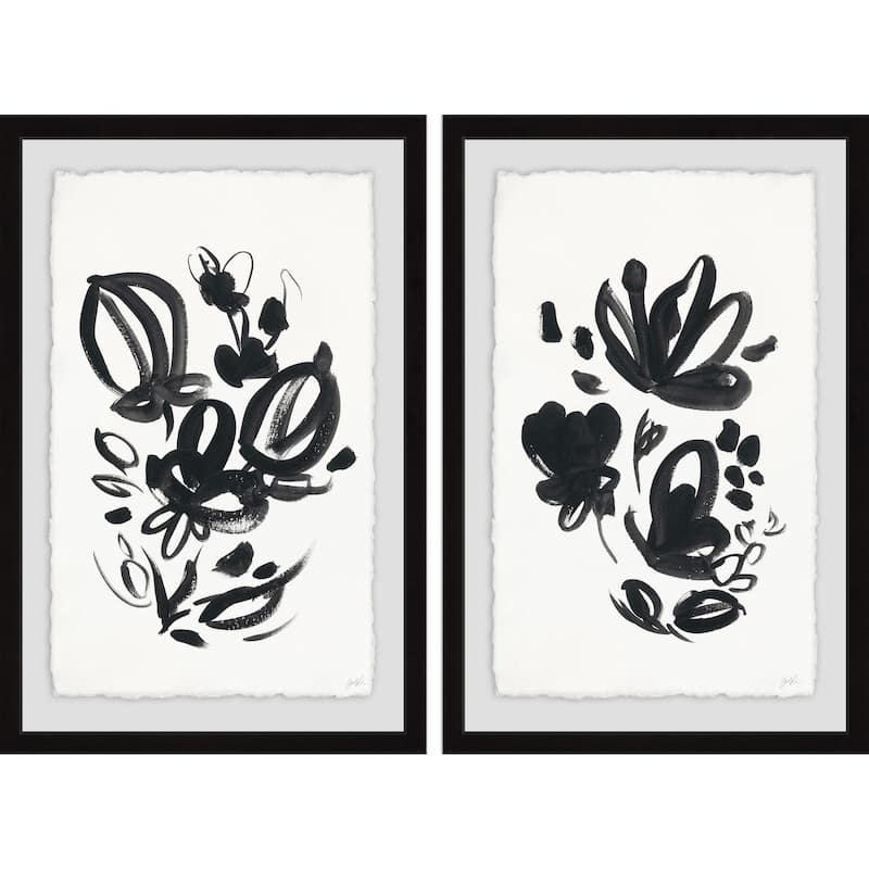 Marmont Hill - Handmade Flower Buds Diptych - Multi-Color