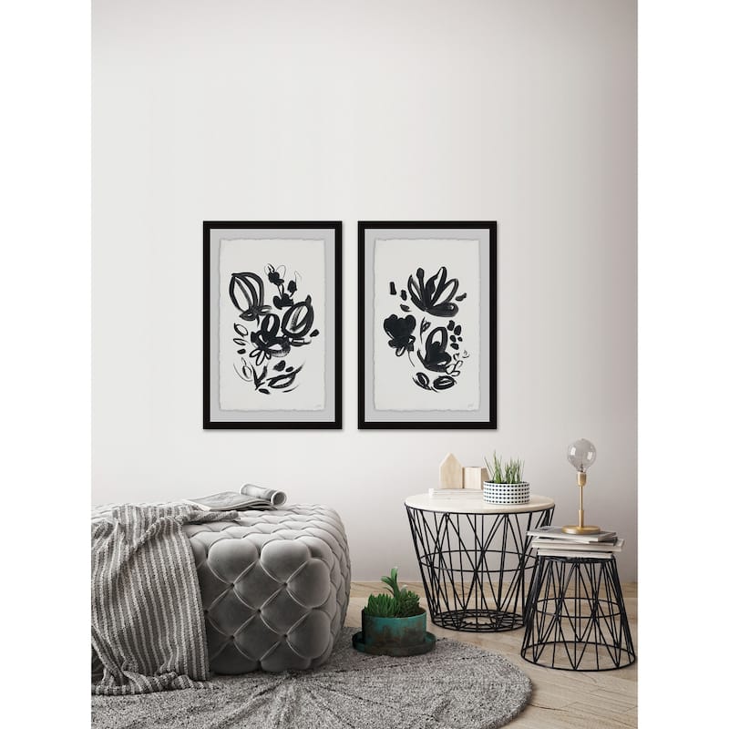 Marmont Hill - Handmade Flower Buds Diptych - Multi-Color