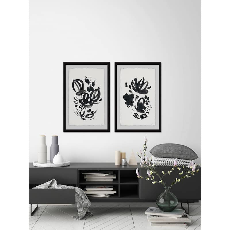 Marmont Hill - Handmade Flower Buds Diptych - Multi-Color