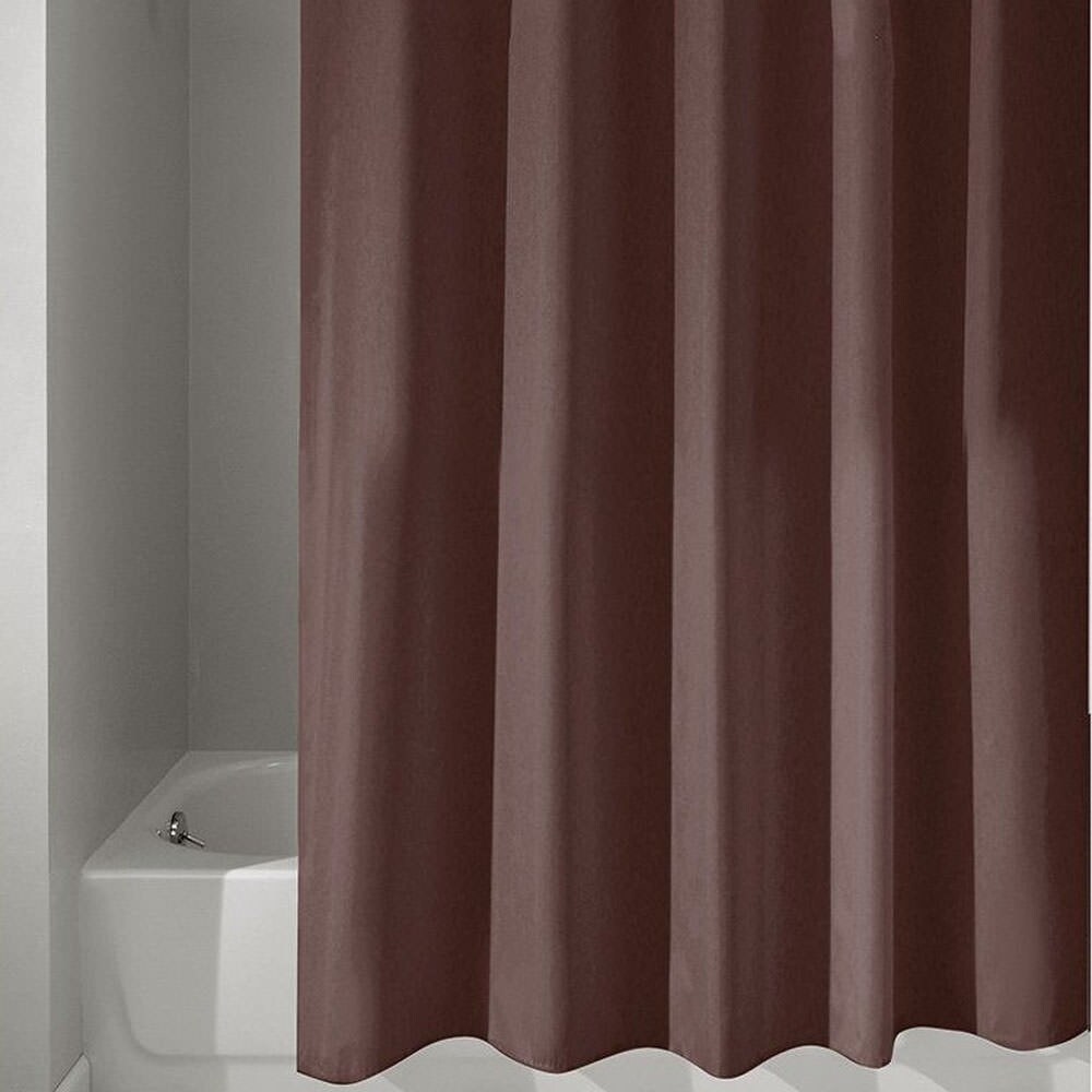 Shop Solid Vinyl Shower Curtain Brown 70 X 72 Free Shipping On