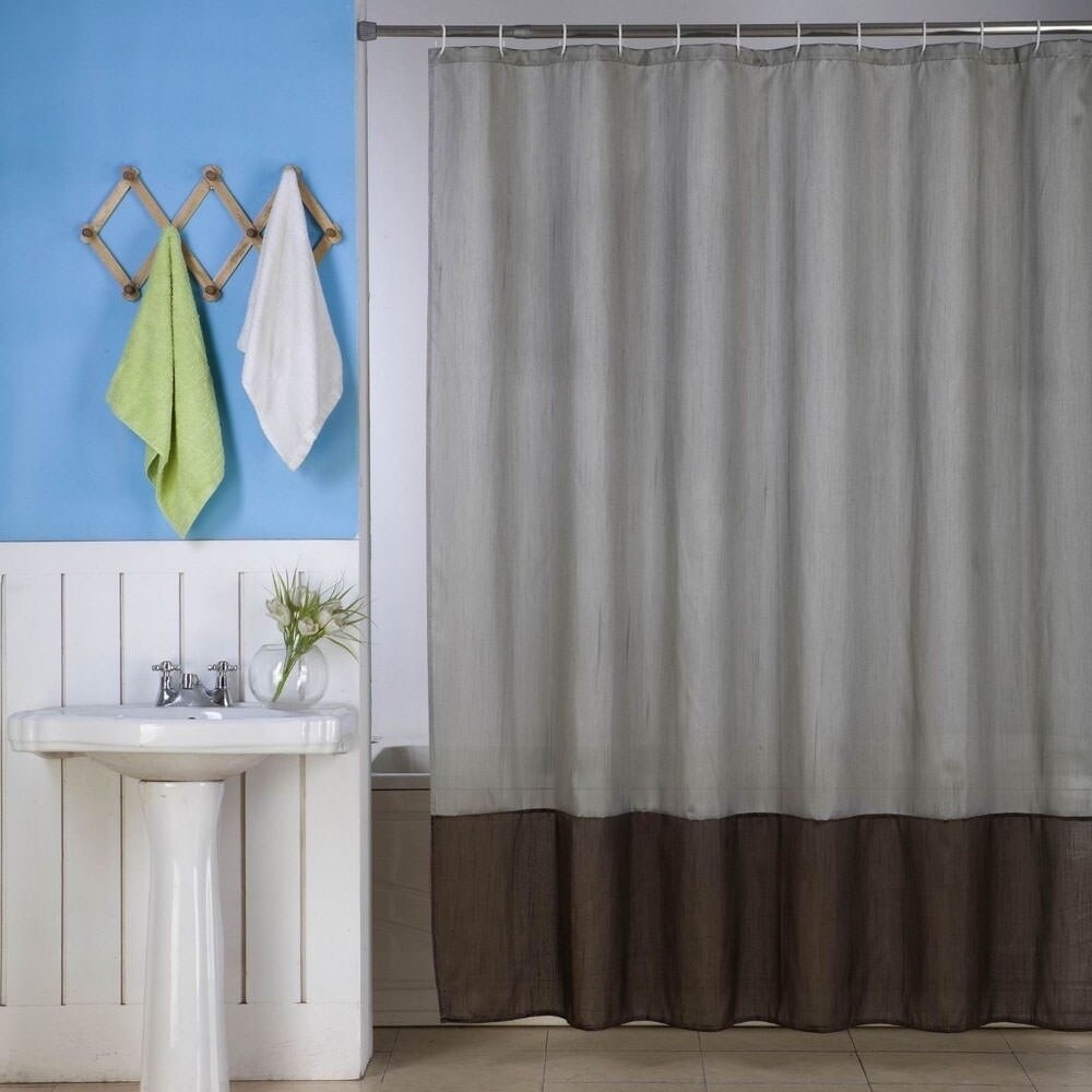 Shop Solid Vinyl Shower Curtain Silver Brown 72 X 72 Free