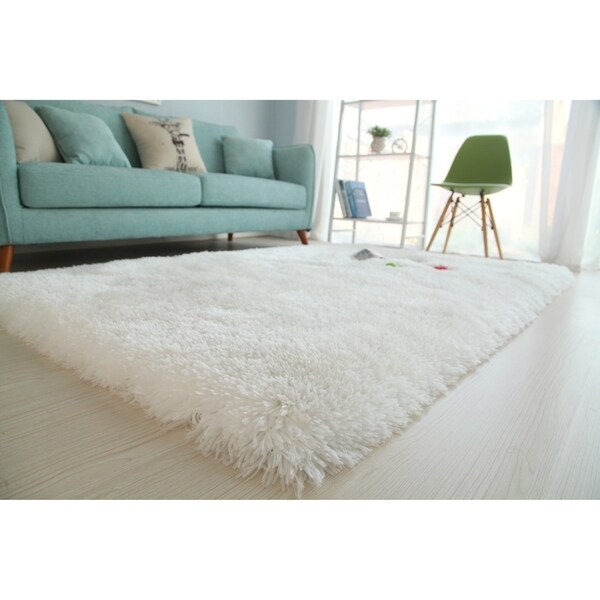 Shop Snow iWhitei iLongi Pile Hand Tufted Shag Area iRugi 8 