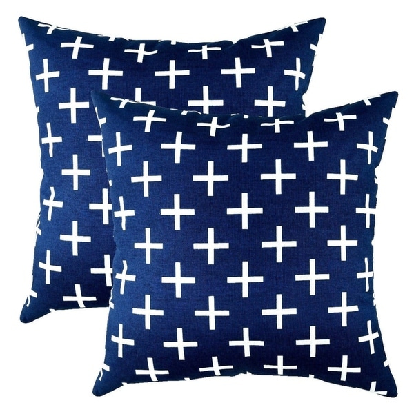 Geometric Accent Decorative Pillowcases Navy Blue