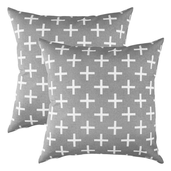 Geometric Accent Decorative Pillowcases Grey
