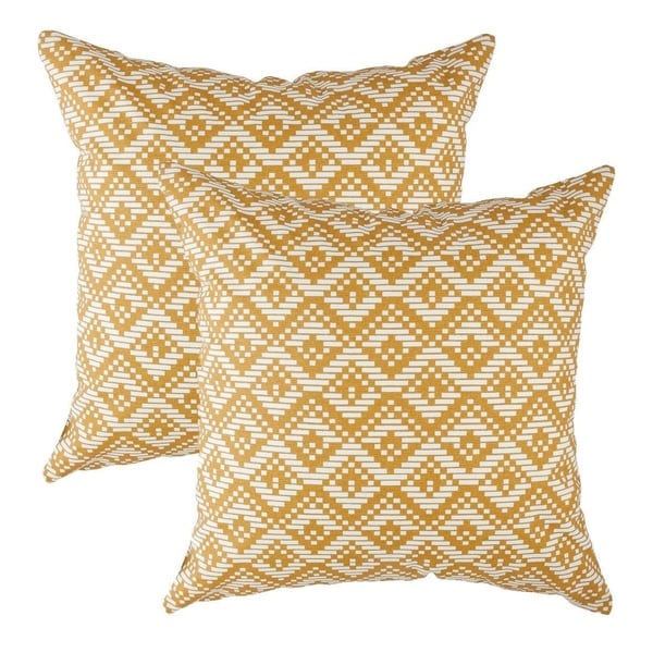 Geotile Accent Decorative Pillowcases Mustard