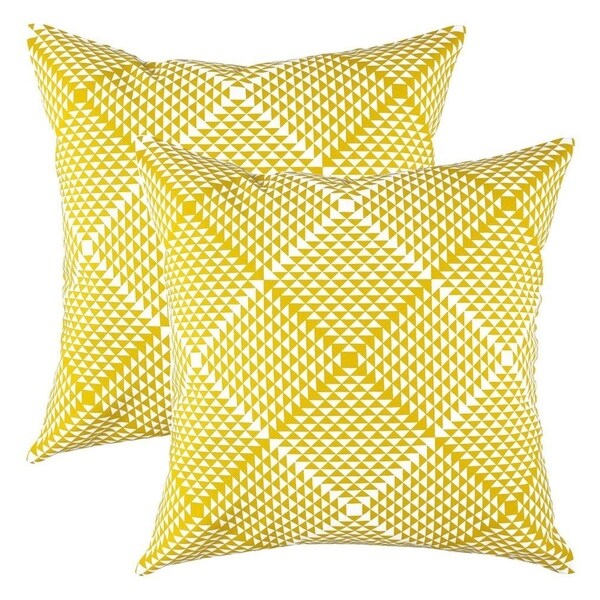 Prismatic Accent Decorative Pillowcases Yellow