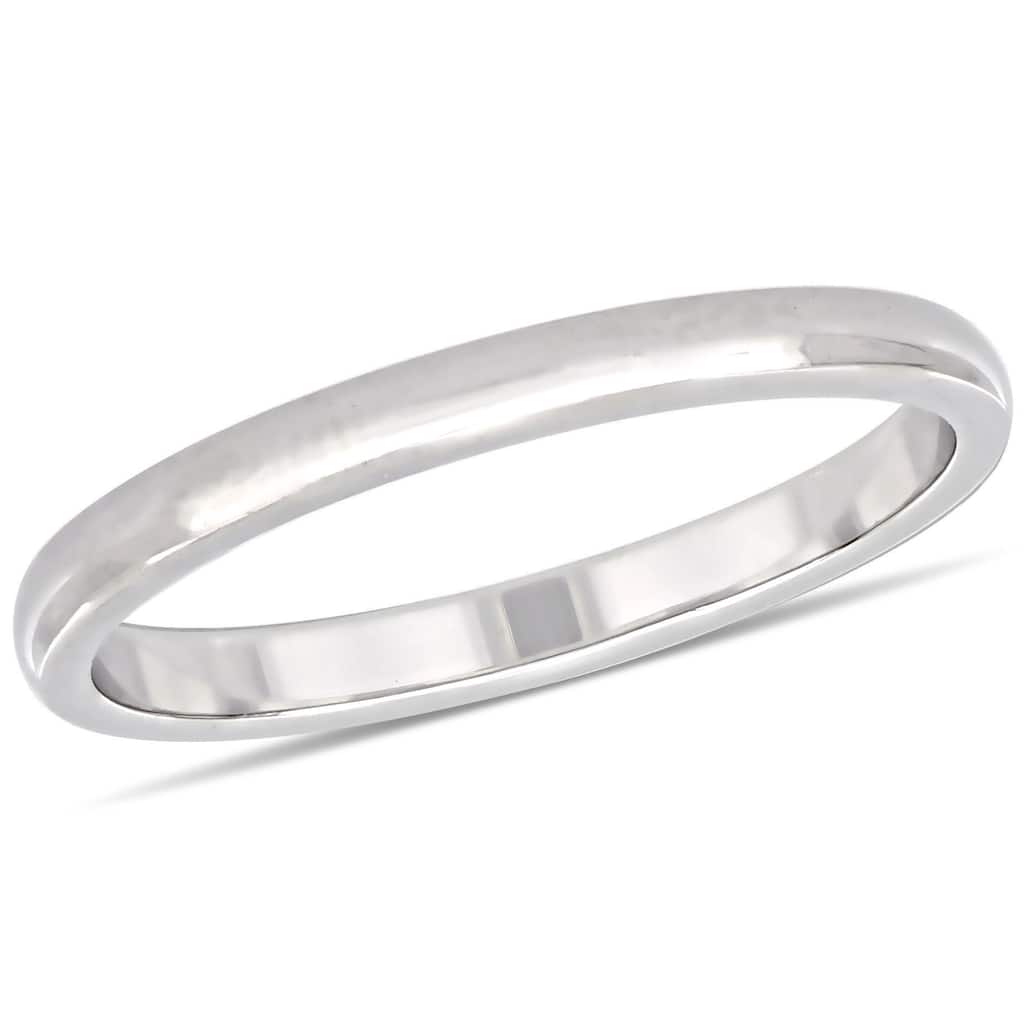 Miadora 10k White Gold Ladies Wedding Band (2 mm)