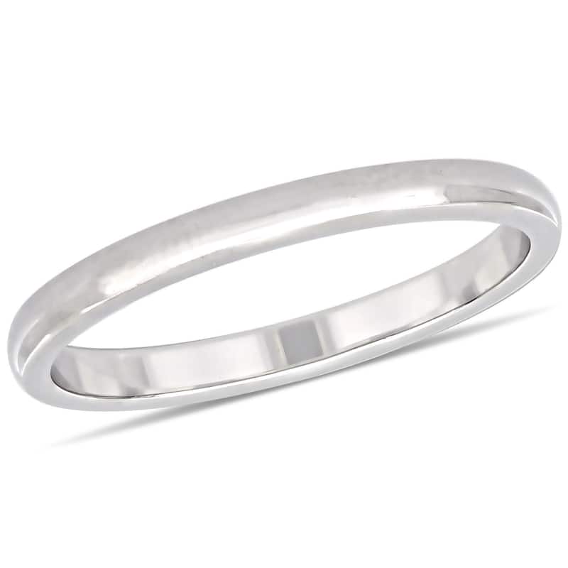 Miadora 10k White Gold Ladies Wedding Band (2 mm)