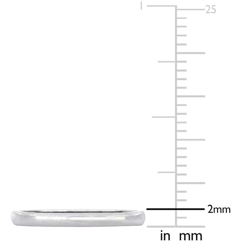 Miadora 10k White Gold Ladies Wedding Band (2 mm)