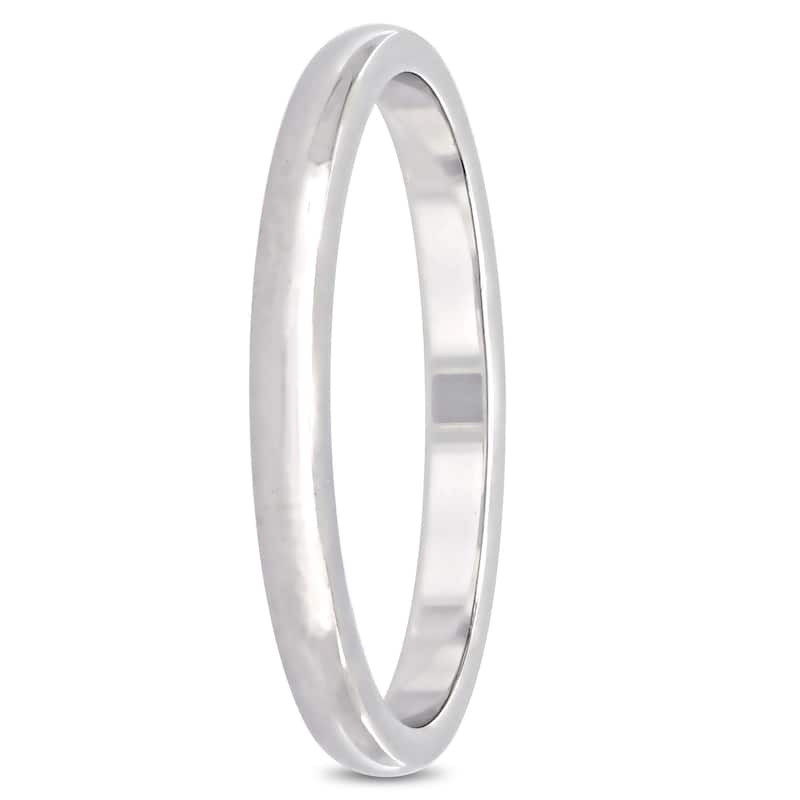 Miadora 10k White Gold Ladies Wedding Band (2 mm)