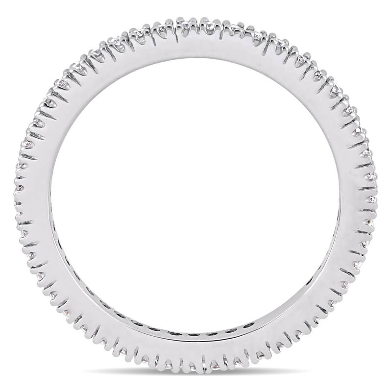 Miadora 14k White Gold 1/3ct TDW Diamond Full-Eternity Band