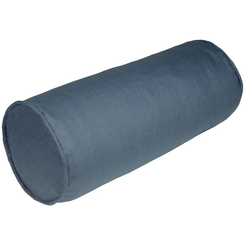 Pillow Decor - Tuscany Linen Wedgewood Blue 7x20 Bolster Pillow