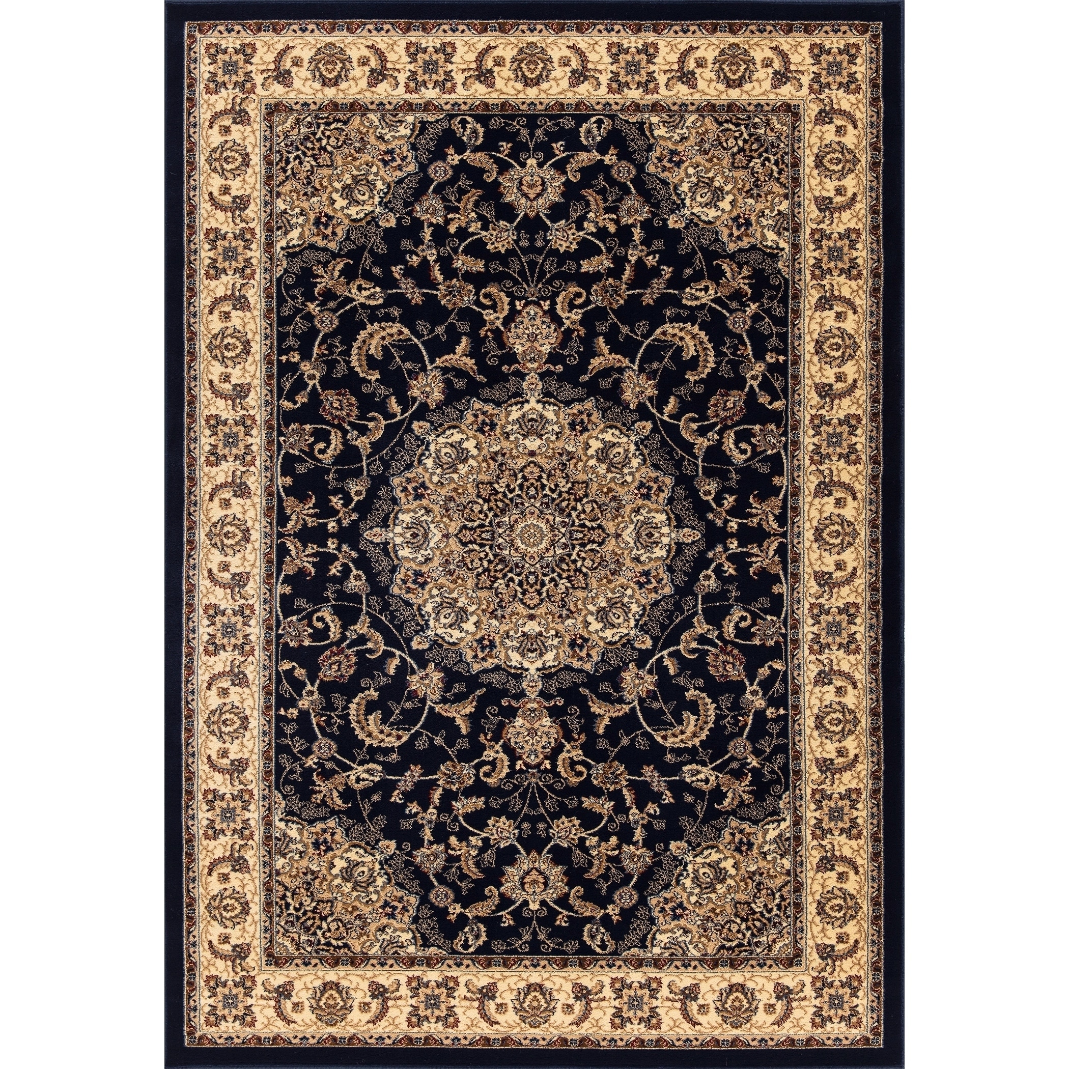GAD Classic Collection Nain Navy Traditional Area Rug