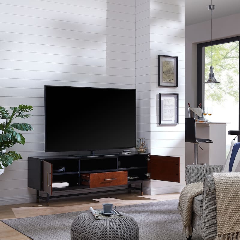 SEI Furniture Belize Mid-century Modern Media TV Stand for TV's up to 61"