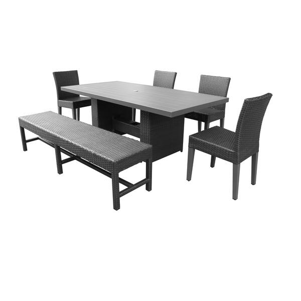 Barbados Rectangular Outdoor Patio Dining Table With 4 Chairs and 1