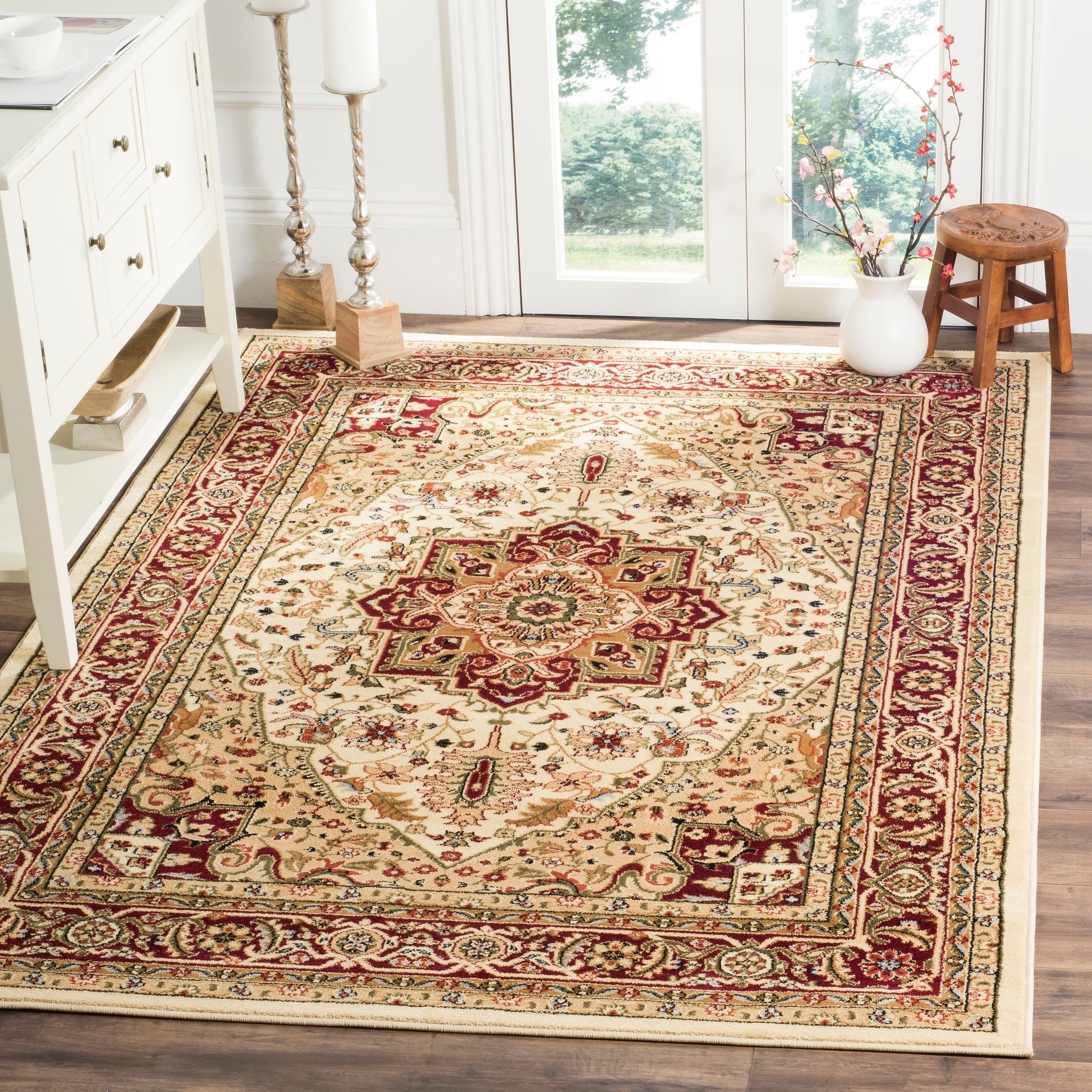 Shop Safavieh Lyndhurst Traditional Oriental Ivory/ Red Rug 5'3' x 7