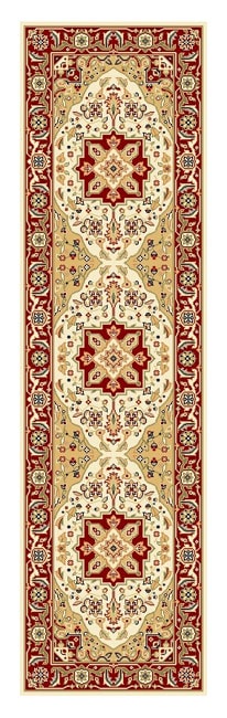 Lyndhurst Collection Traditional Ivory/red Runner (23 X 8)