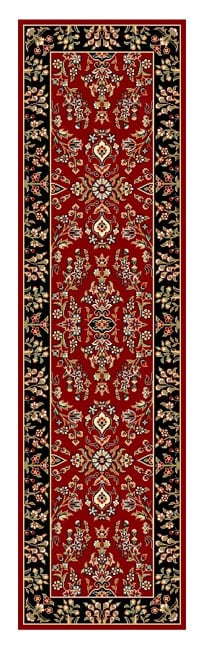 Lyndhurst Collection Red/ Black Runner (23 X 8) (RedPattern OrientalMeasures 0.375 inch thickTip We recommend the use of a non skid pad to keep the rug in place on smooth surfaces.All rug sizes are approximate. Due to the difference of monitor colors, s