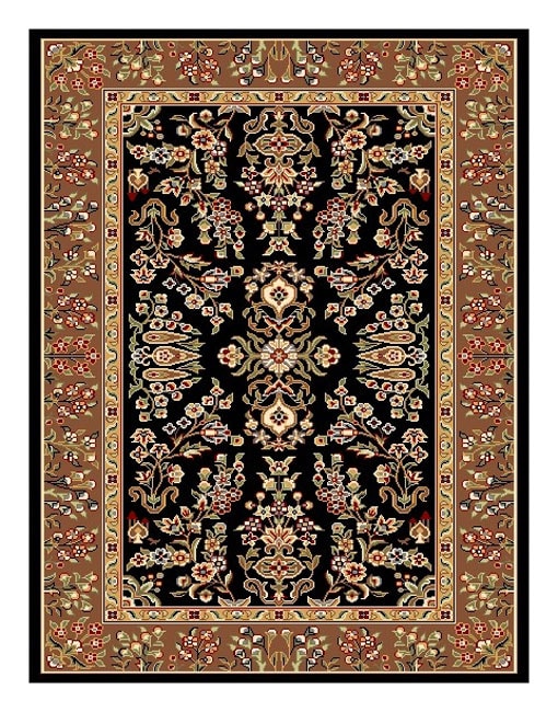 Lyndhurst Collection Black/ Tan Rug (33 X 53) (BlackPattern OrientalMeasures 0.375 inch thickTip We recommend the use of a non skid pad to keep the rug in place on smooth surfaces.All rug sizes are approximate. Due to the difference of monitor colors, s