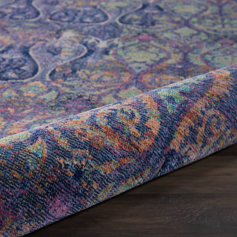Nourison Global Vintage Navy/Multicolor Moroccan Area Rug
