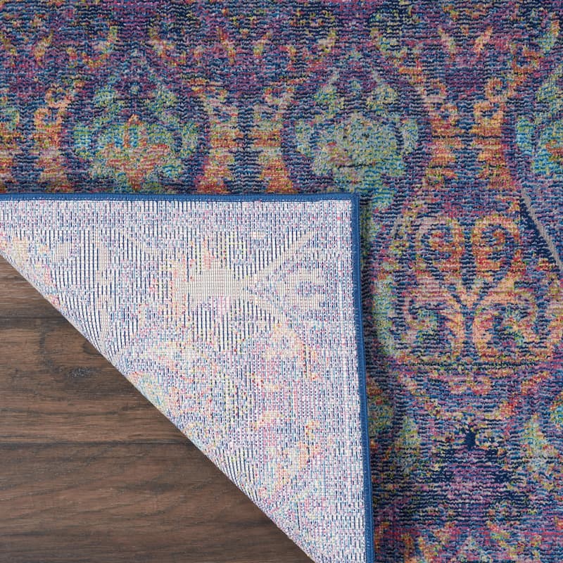 Nourison Global Vintage Navy/Multicolor Moroccan Area Rug