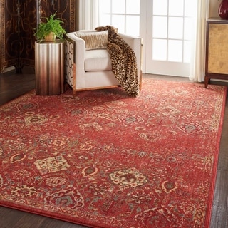 Nourison Somerset Vintage Traditional Brick Red Area Rug