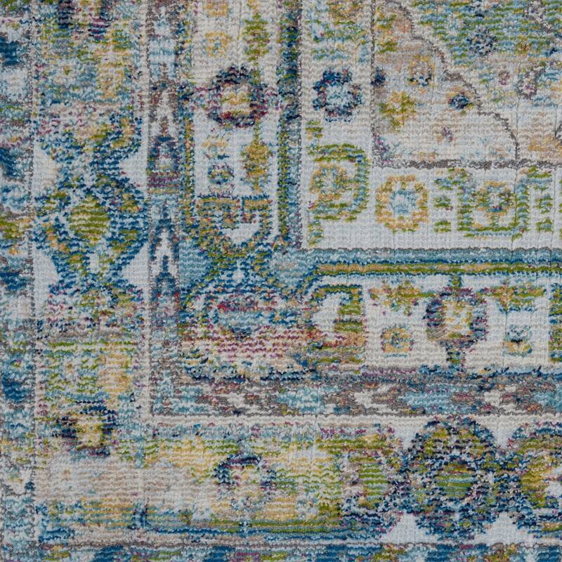 Nourison Global Vintage Blue/Green Traditional Area Rug