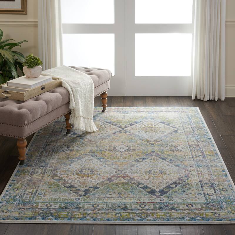 Nourison Global Vintage Blue/Green Traditional Area Rug